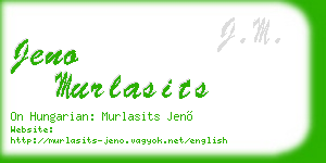 jeno murlasits business card